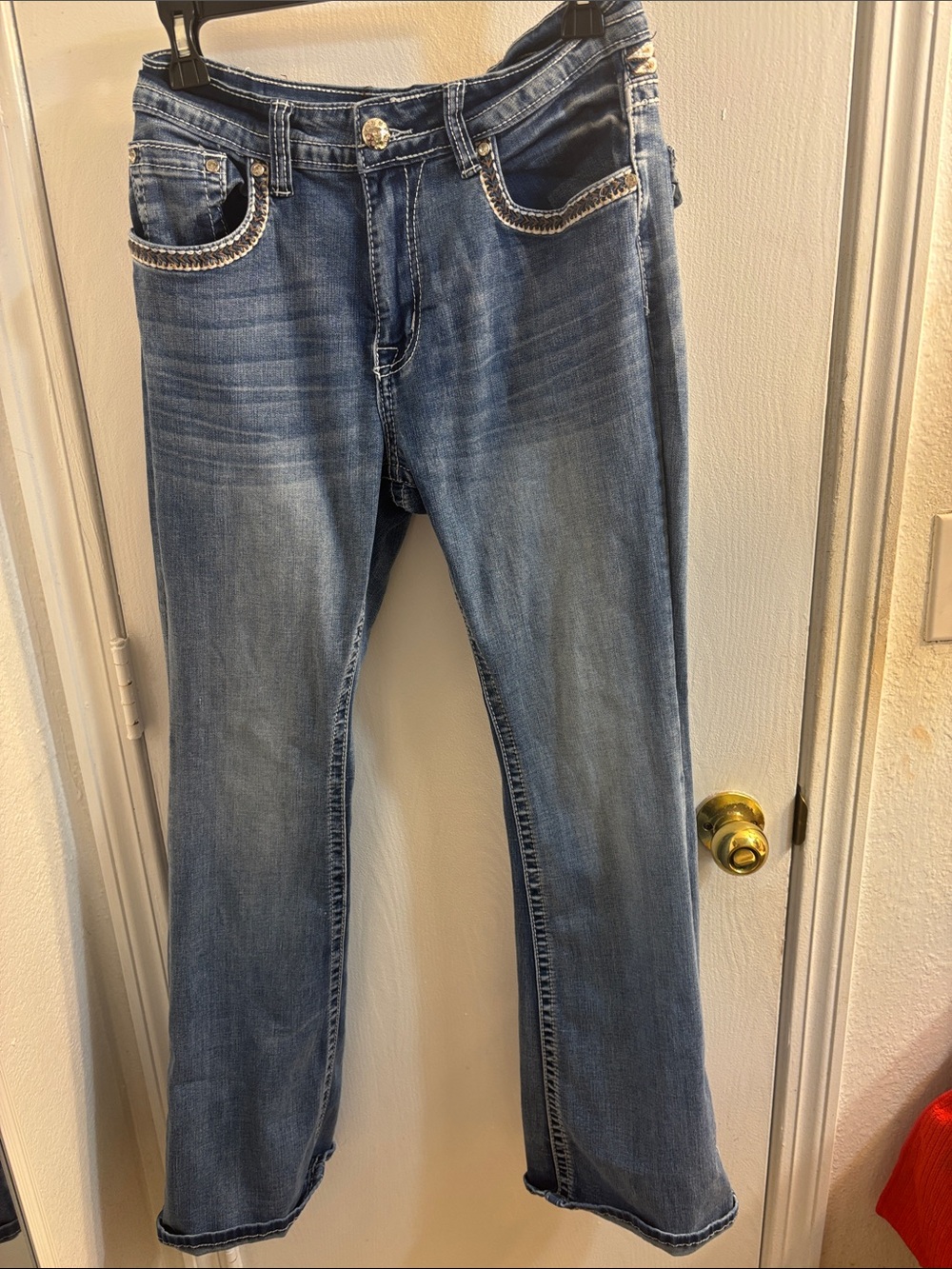 Embellished Pocket Blue Jeans
